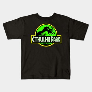 Cthulhu Park - Retro 90s Movie Parody (Green Variant) Kids T-Shirt